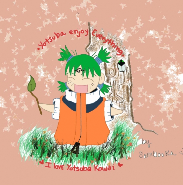 Yotsuba Cosplay as Naruto (in color)