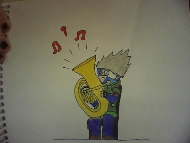 Kakashi plays the tuba!? o.O