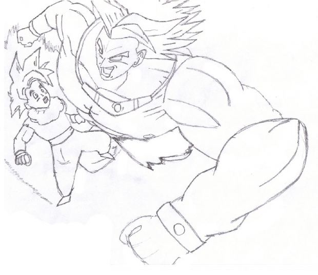 Gohan and brolly sketch 2 (: