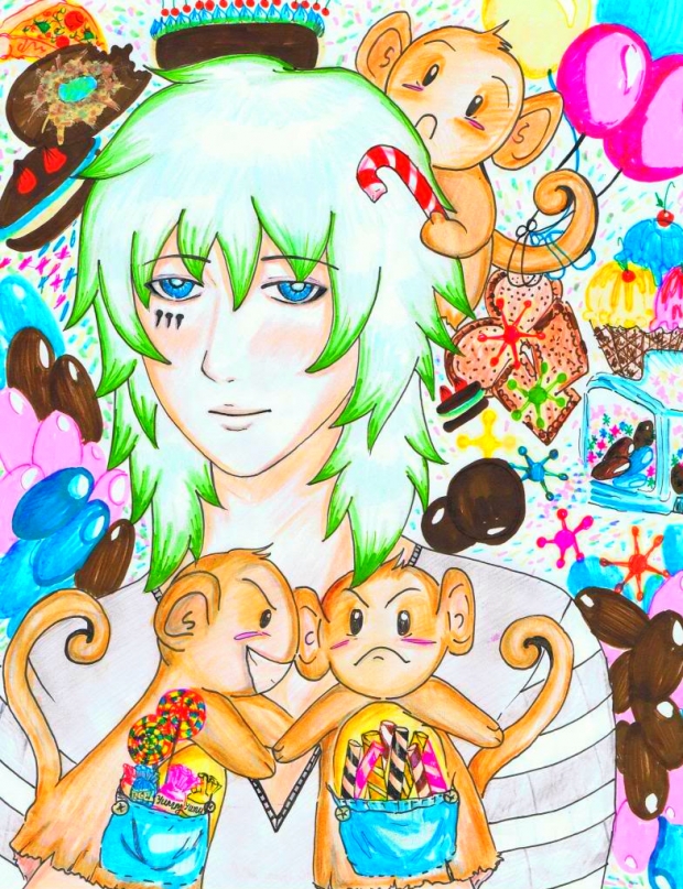 random guy n monkeys...ehehe ^^