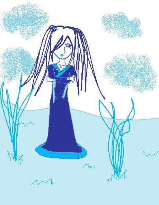 A blue blue girl in a blue blue world...