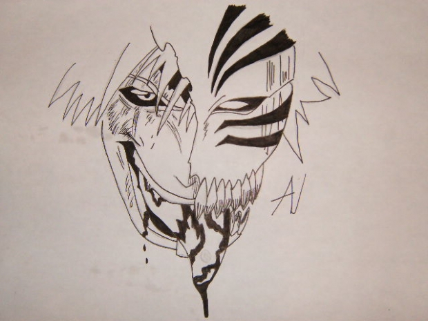 Ichigo as half hollow