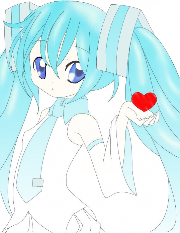 Halfway finished colored Miku