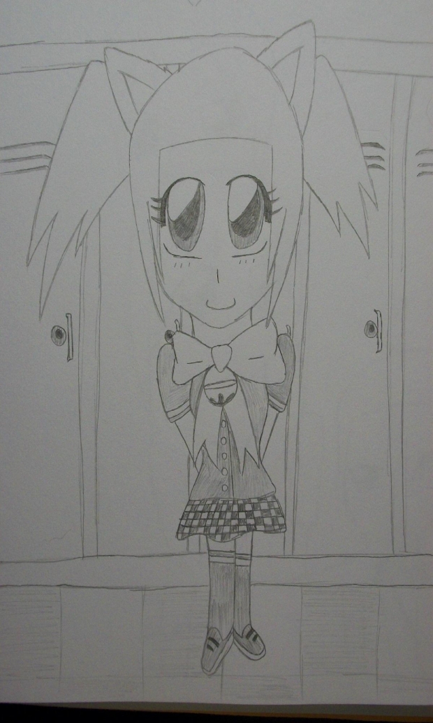 Kawaii Chibi Neko Student