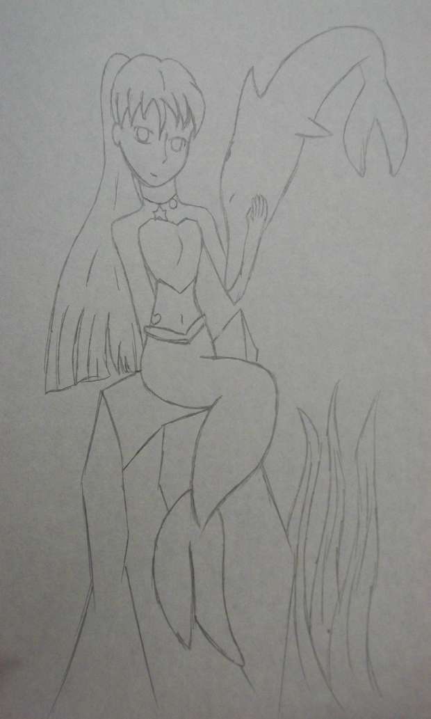 Mermaid and her dolphin