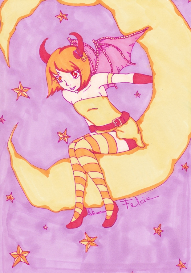 Yellow Crescent Moon