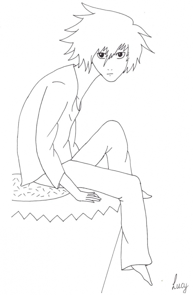 L on a Cuppy Cake (Outline)