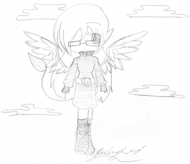 angelic girl with a tail