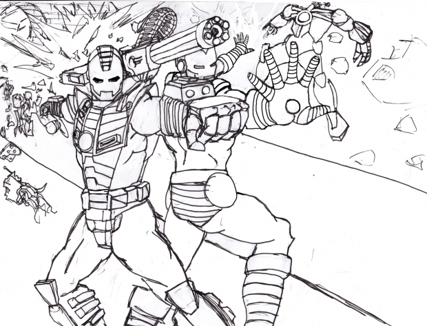 IRON MAN 2 Fight scene Comic Book Style