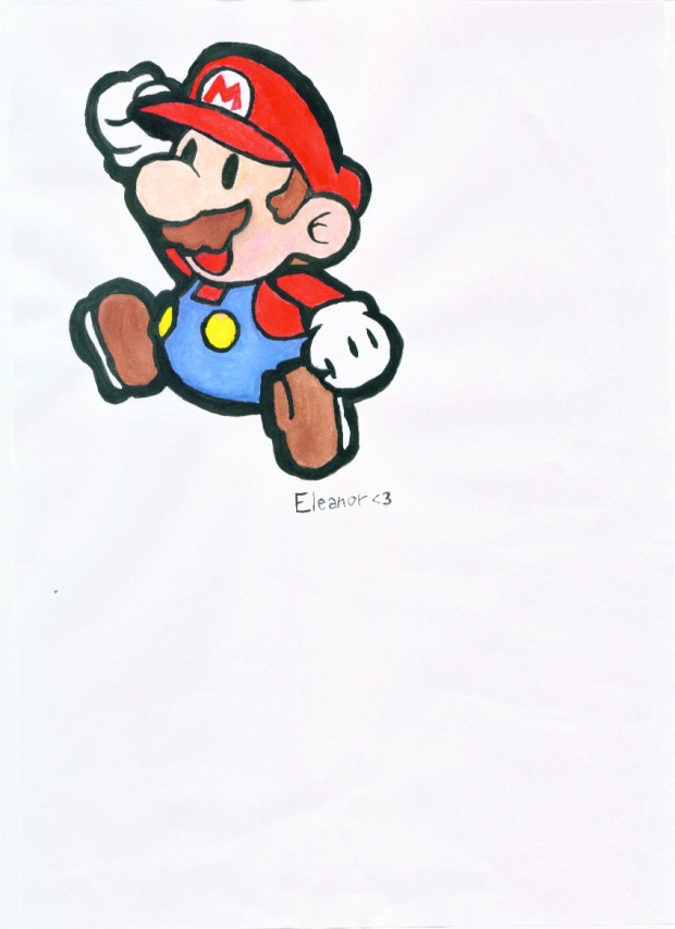 A painting of Paper Mario