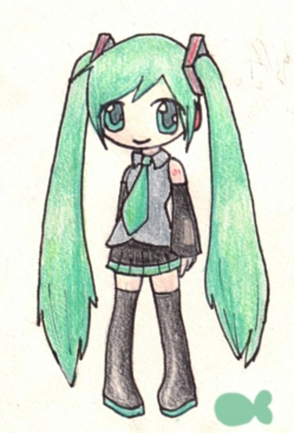 Chibi Miku *coloured*
