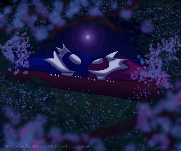 Sleeping in the peachy trees above