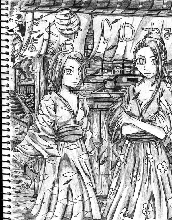 Ino And Sakura Sketch