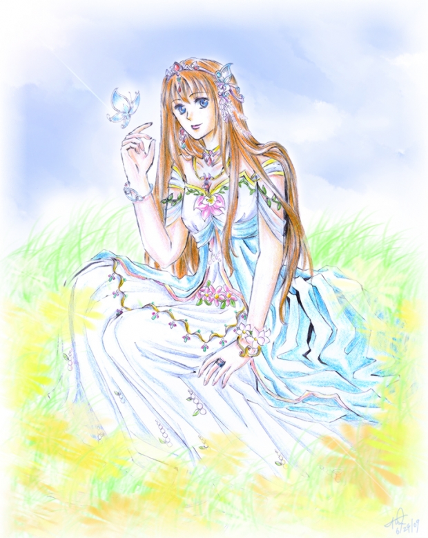 Butterfly in Flower Field