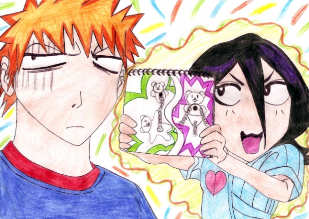 Rukia showing her art ^^