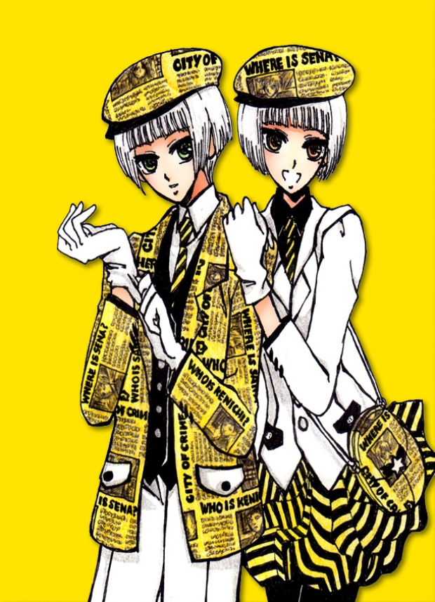 newspaper boy and girl