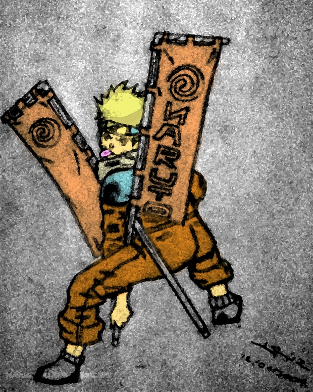 naruto with waterpaint effect