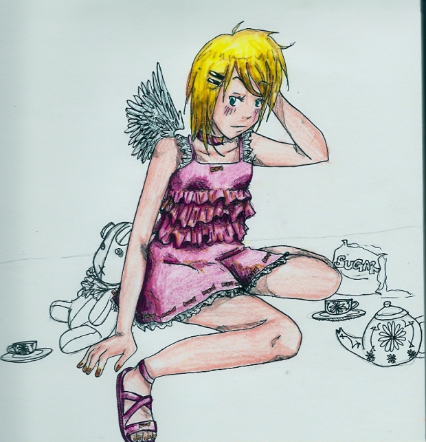 sitting frills coloured