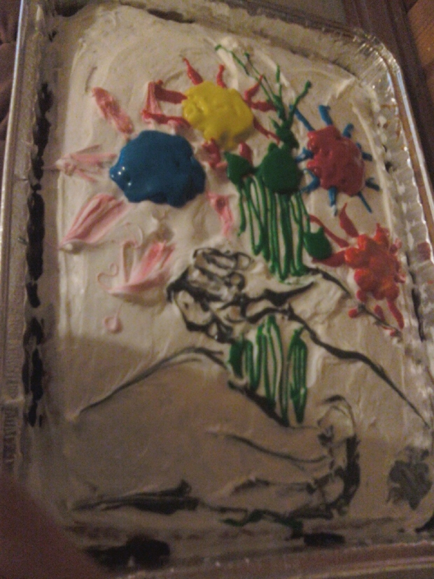 Picasso's 'Hand with Bouquet' as cake