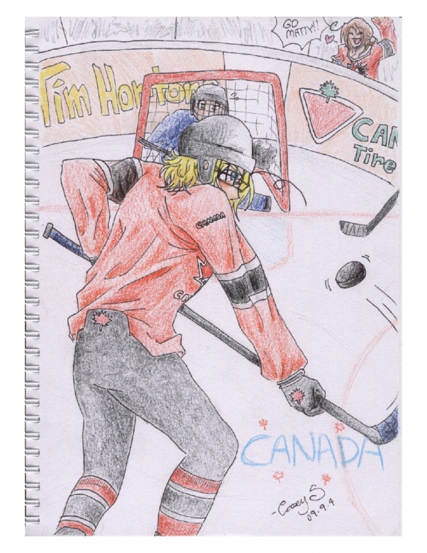 Canda playing hockey!!