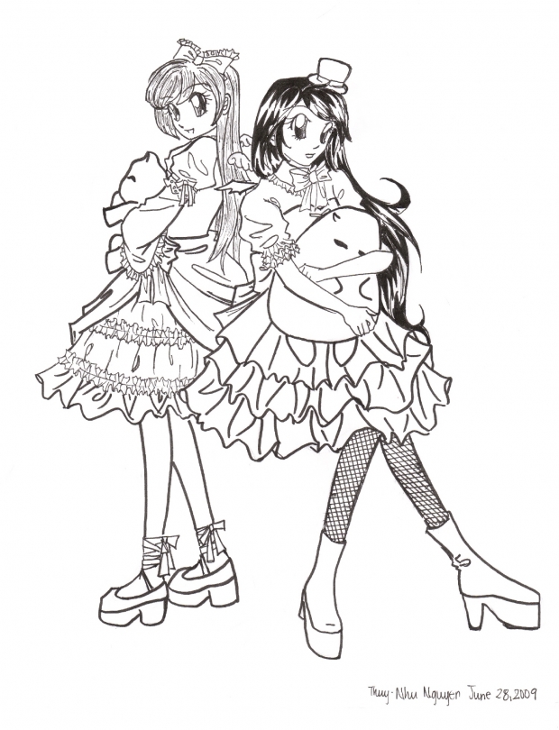 angel and devil (not colored)