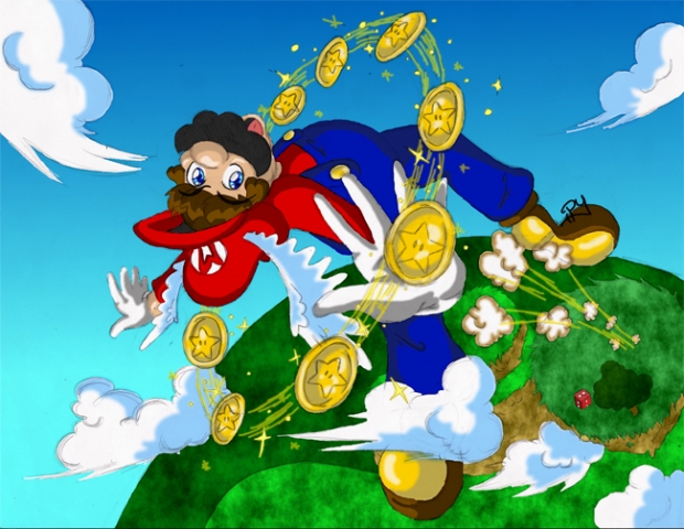 Mario wings to the sky