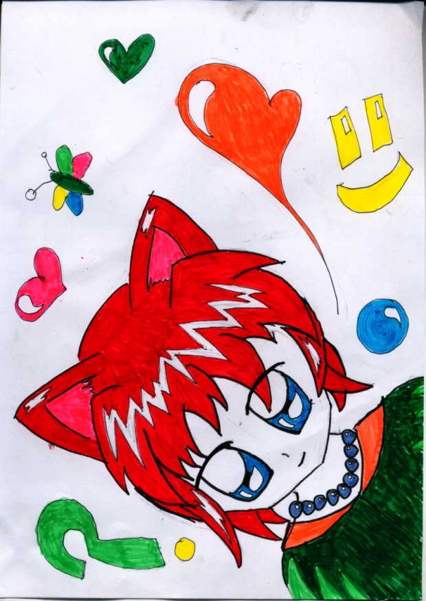 Red haired neko kid