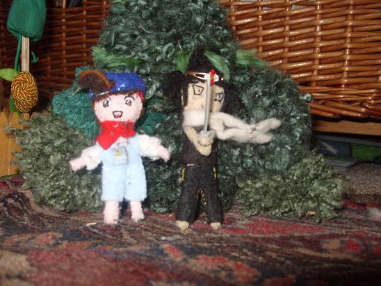 Harvest moon and Shaman king sewn dolls. (Ren/Len And Jack)
