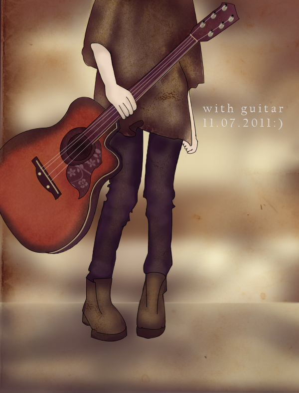 With guitar