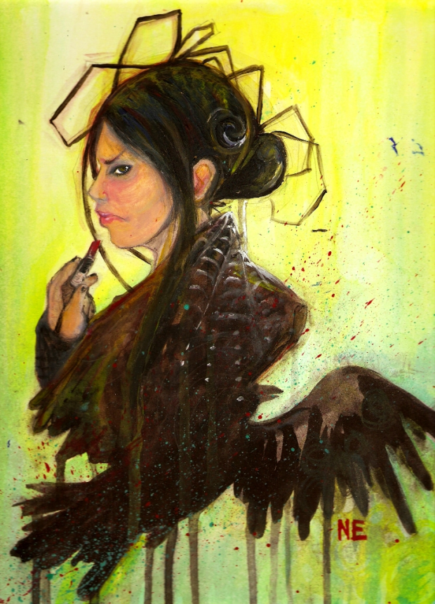 Spider legs and Raven head