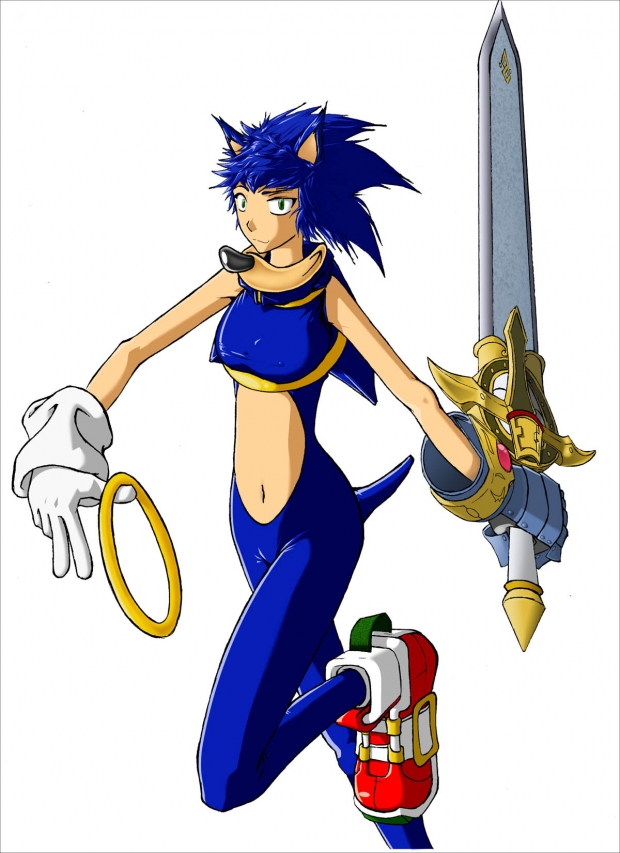 Sonia Cosplaying Sonic