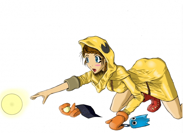 Padma cosplaying Pac-Man