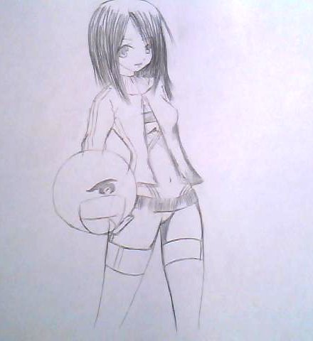 Racer girl (?)-pencil sketch