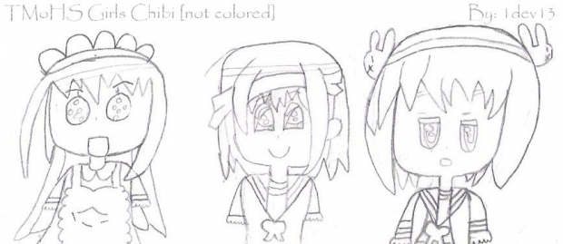 TMoHS Girls Chibi! :D [not colored]