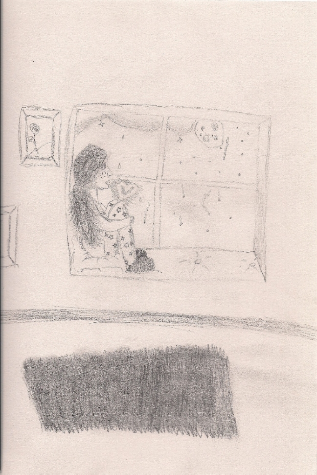 Girl sitting in window