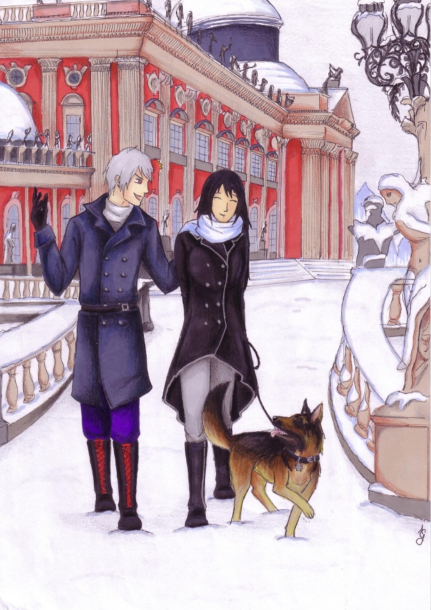 Walking the dog together ;)