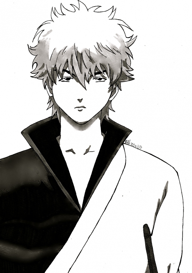 Gin-san in grayscale