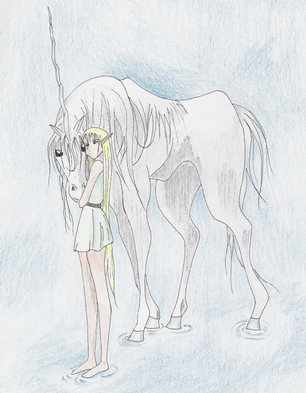 Deedlit With Unicorn