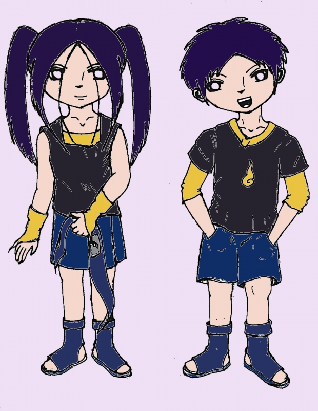 two cute Hyuuga kids(colored)