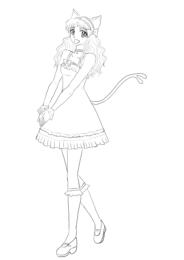 Estelle the Espeon uncolored