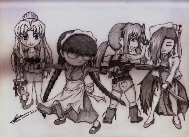 the 4 BAD ASS girls of BLACK LAGOON...