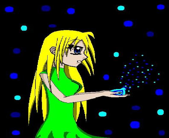 a girl with...sparkles...?