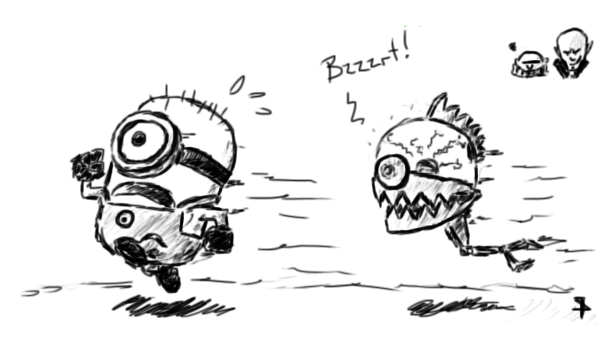 Art Trade #2: Minion vs. Brainbot