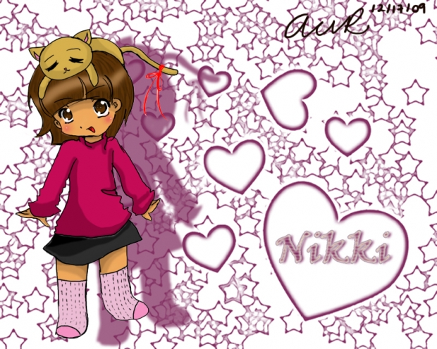 Nikki with kitty (: