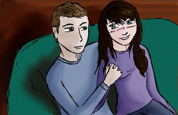 sitting on the couch