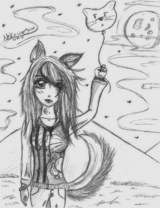 Wolf Girl & her balloon