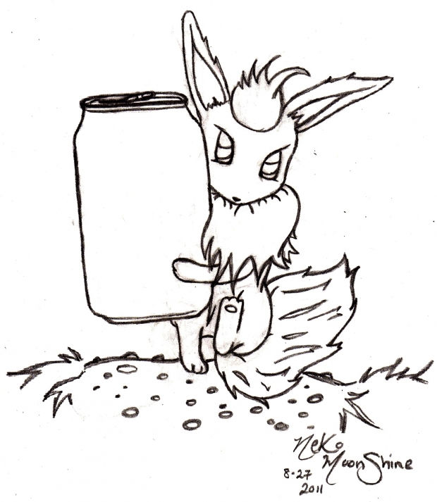 Design a Can w/ Flareon (Line art)