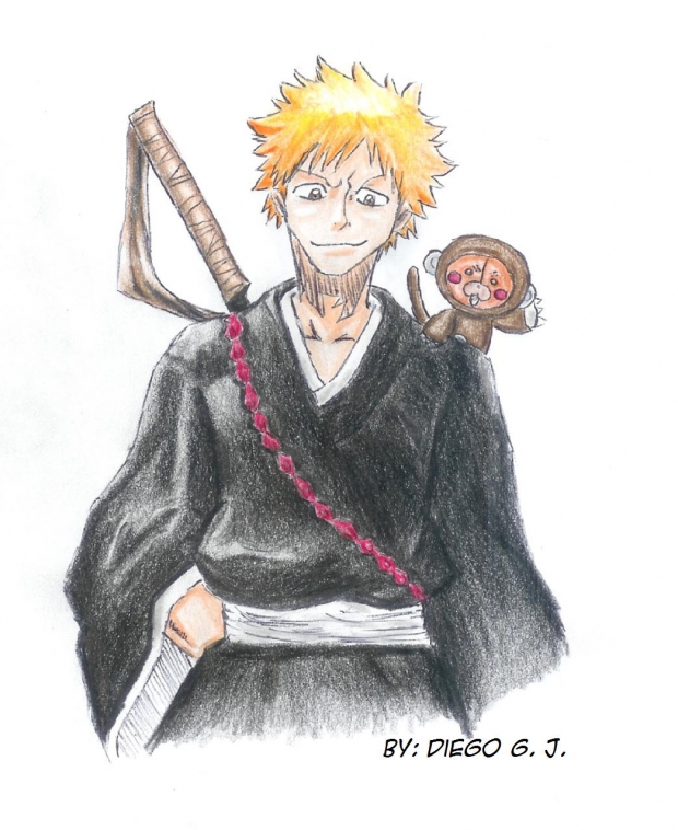 Ichigo with Monkey Kon