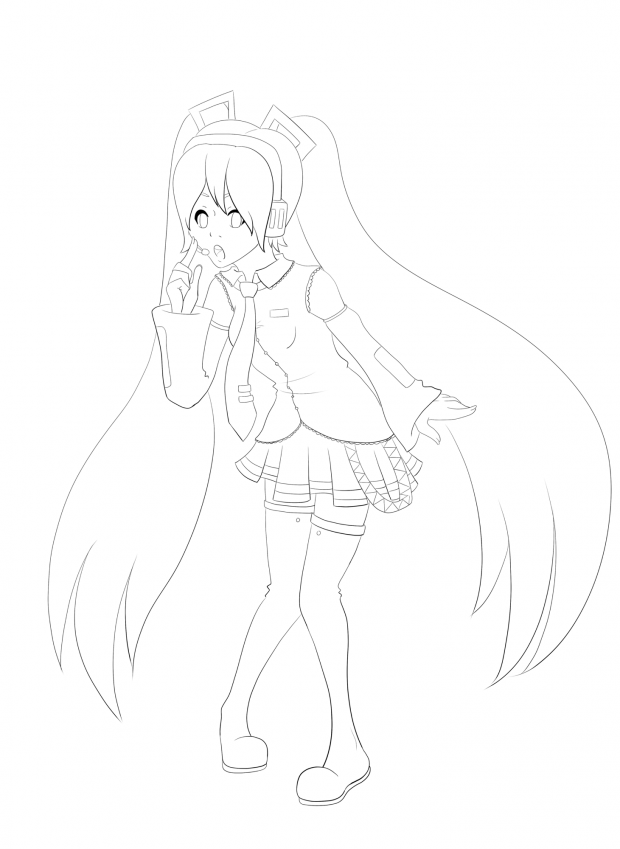 Hatsune Miku Lineart