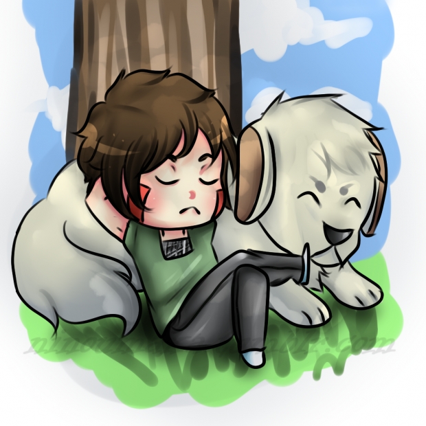 Chibi Kiba and Akamaru